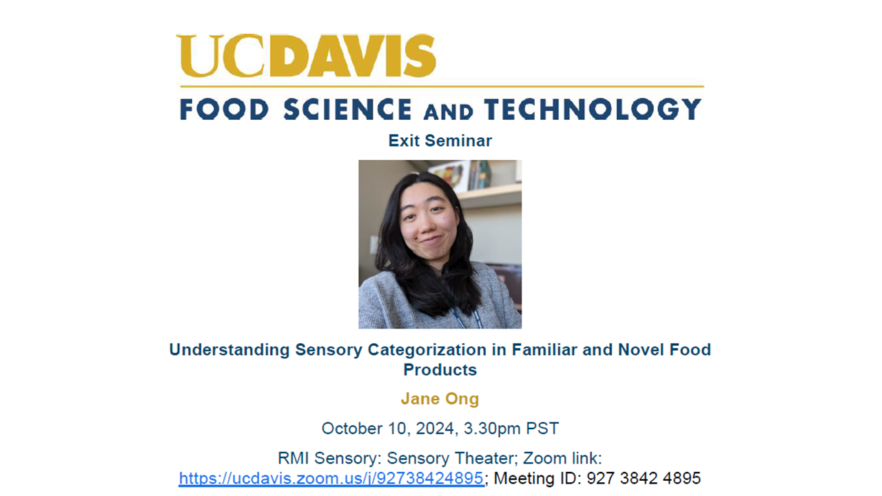 Exit Seminar Jane Ong Food Science and Technology